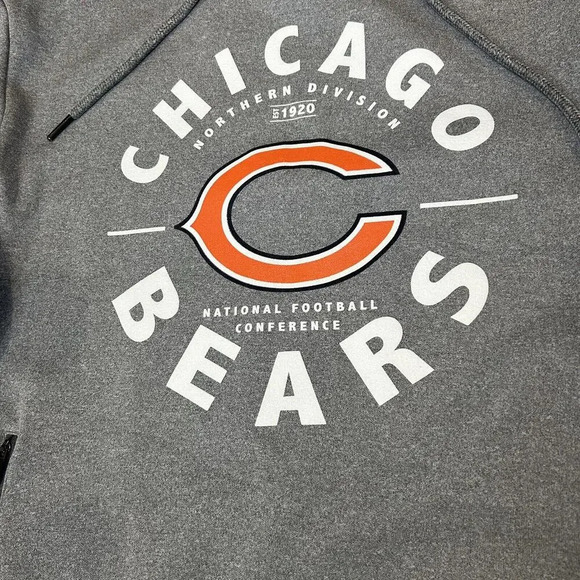 Chicago Bears Hoodie Mens Small Gray Fleece National Football Conference NFL Zip - Picture 7 of 9